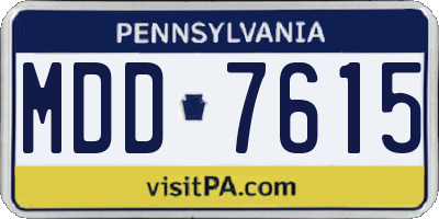 PA license plate MDD7615