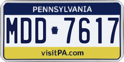 PA license plate MDD7617