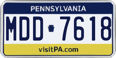 PA license plate MDD7618