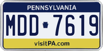 PA license plate MDD7619