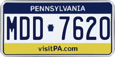 PA license plate MDD7620