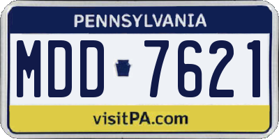 PA license plate MDD7621