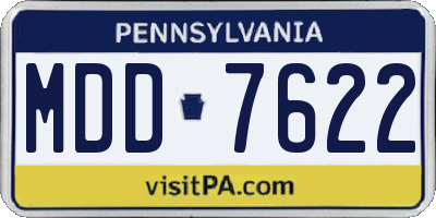 PA license plate MDD7622
