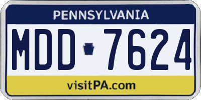 PA license plate MDD7624