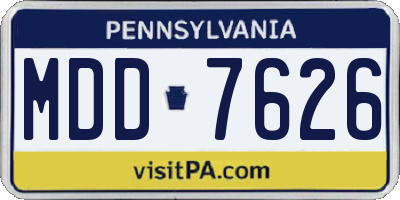 PA license plate MDD7626