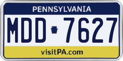 PA license plate MDD7627