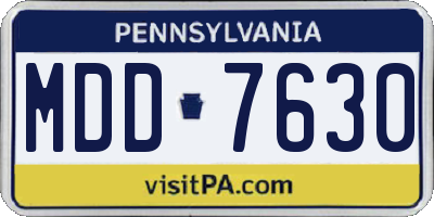 PA license plate MDD7630