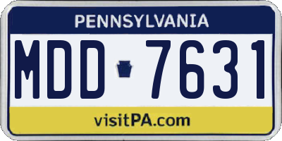 PA license plate MDD7631
