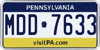 PA license plate MDD7633
