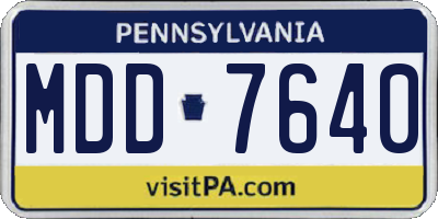 PA license plate MDD7640