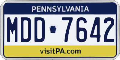 PA license plate MDD7642