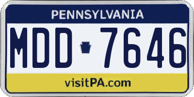 PA license plate MDD7646