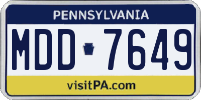 PA license plate MDD7649