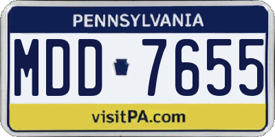 PA license plate MDD7655