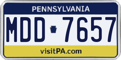 PA license plate MDD7657