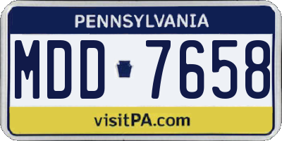 PA license plate MDD7658