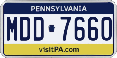 PA license plate MDD7660