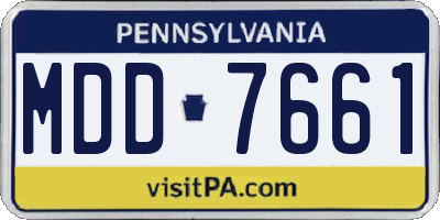 PA license plate MDD7661
