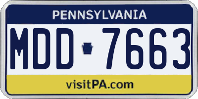PA license plate MDD7663