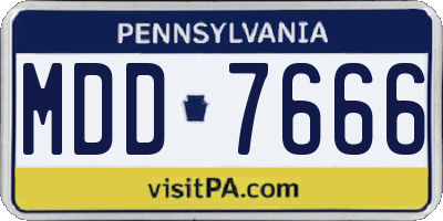PA license plate MDD7666