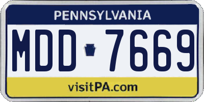 PA license plate MDD7669