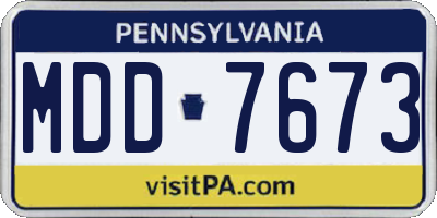 PA license plate MDD7673
