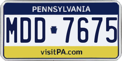 PA license plate MDD7675