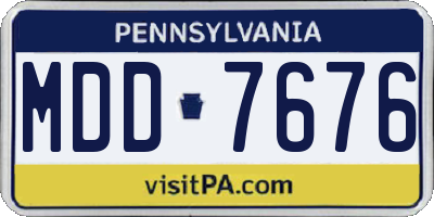 PA license plate MDD7676