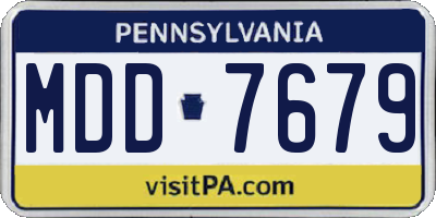 PA license plate MDD7679