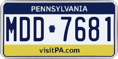 PA license plate MDD7681