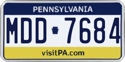 PA license plate MDD7684