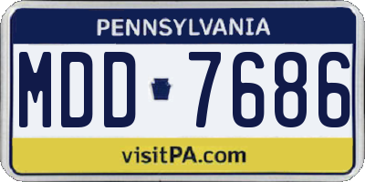 PA license plate MDD7686