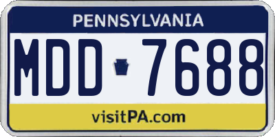 PA license plate MDD7688