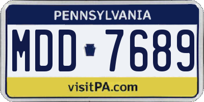 PA license plate MDD7689