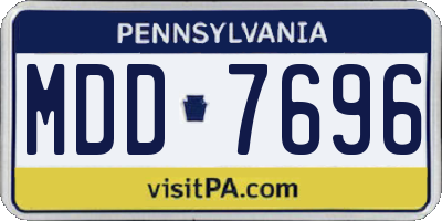 PA license plate MDD7696