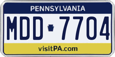 PA license plate MDD7704