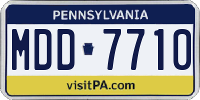 PA license plate MDD7710