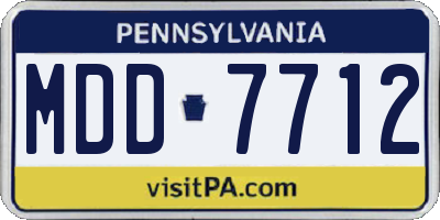 PA license plate MDD7712