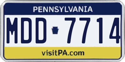 PA license plate MDD7714