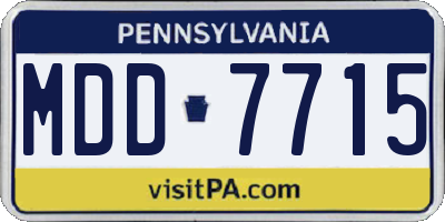 PA license plate MDD7715