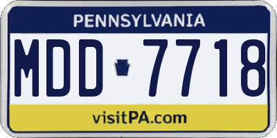 PA license plate MDD7718