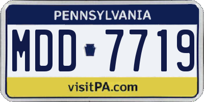 PA license plate MDD7719
