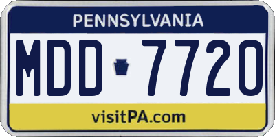 PA license plate MDD7720