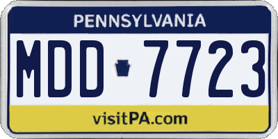 PA license plate MDD7723
