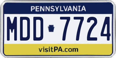 PA license plate MDD7724