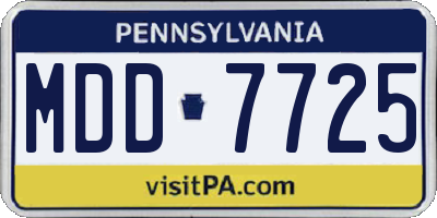 PA license plate MDD7725