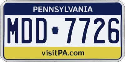 PA license plate MDD7726