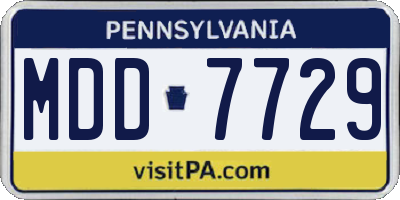 PA license plate MDD7729