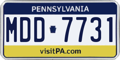 PA license plate MDD7731