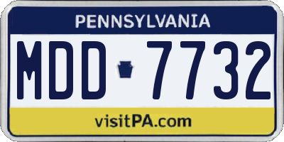 PA license plate MDD7732